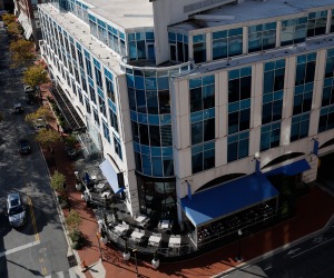 1000 Lancaster St, a modern office building, from above